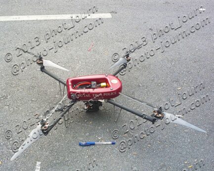 A quadcopter camera drone used by the Royal Thai Police 
