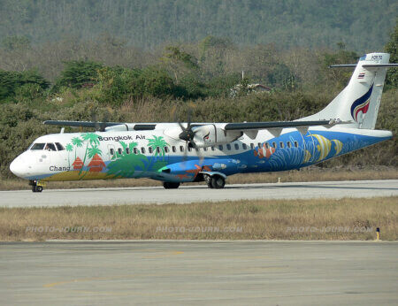 A Bangkok Airways flight ATR_72, similar aircraft to the one involved in the crash