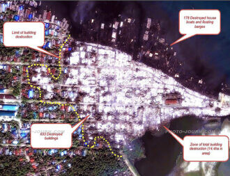 A satellite photo of Kyaukpyu town, Rakhine State, western Myanmar taken on October 25, 2012