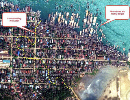 A satellite photo of Kyaukpyu town, Rakhine State, western Myanmar taken on March 9, 2012
