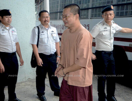 Former Thai Buddhist monk, Wirapol Sukphol arrives at the Criminal court in Bangkok, Thailand, August 9, 2018