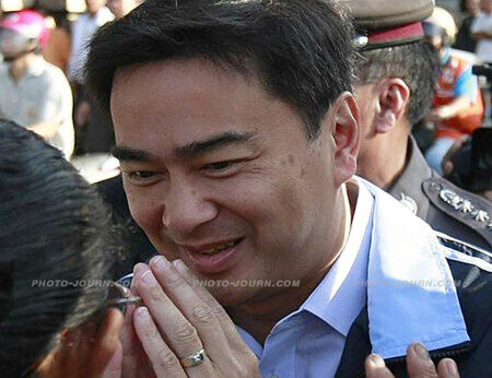Thailand Prime Minister Abhisit Vejjajiva seeking his first mandate from the people in the 2011 Thailand general election
